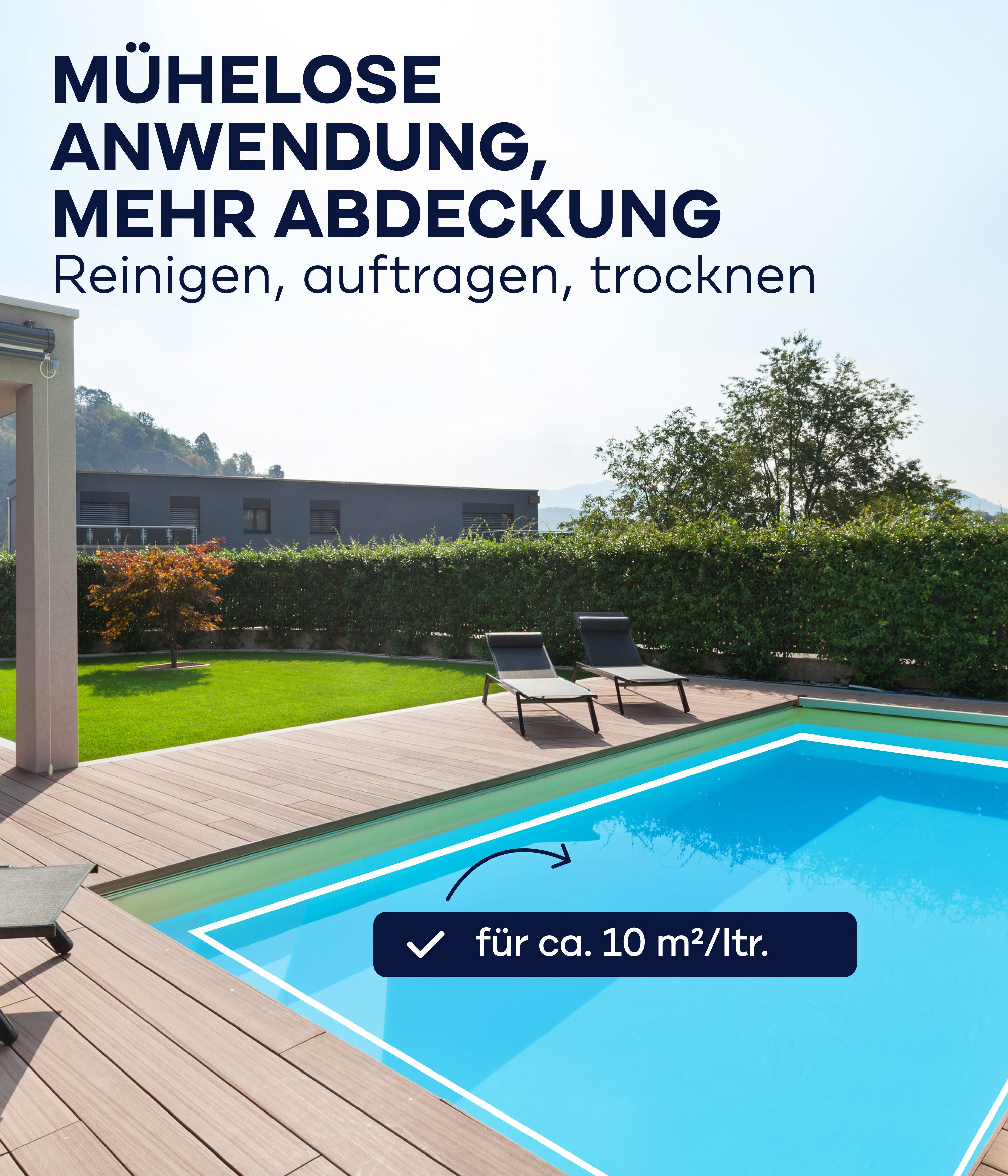 plid Acryl-Flüssigkunststoff Premium Poolfarbe Schwimmbeckenfarbe Unterwasserfarbe Poolblau, Schnelltrocknend