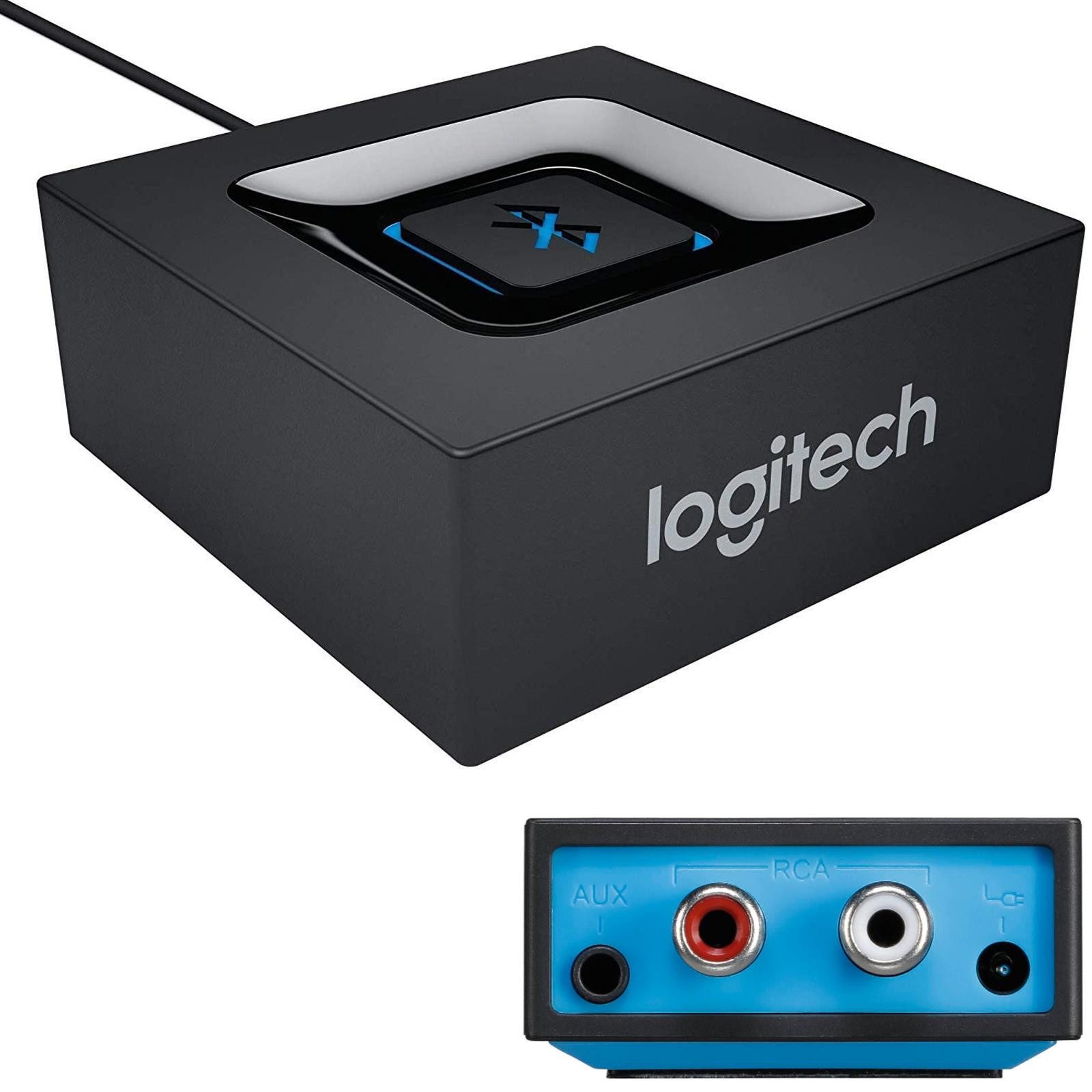 Logitech Bluetooth AUX Audio-Adapter zu 3,5-mm-Klinke, Audioempfänger Multipoint Chinch 3.5 mm Klinke Funk kabellos Air Play
