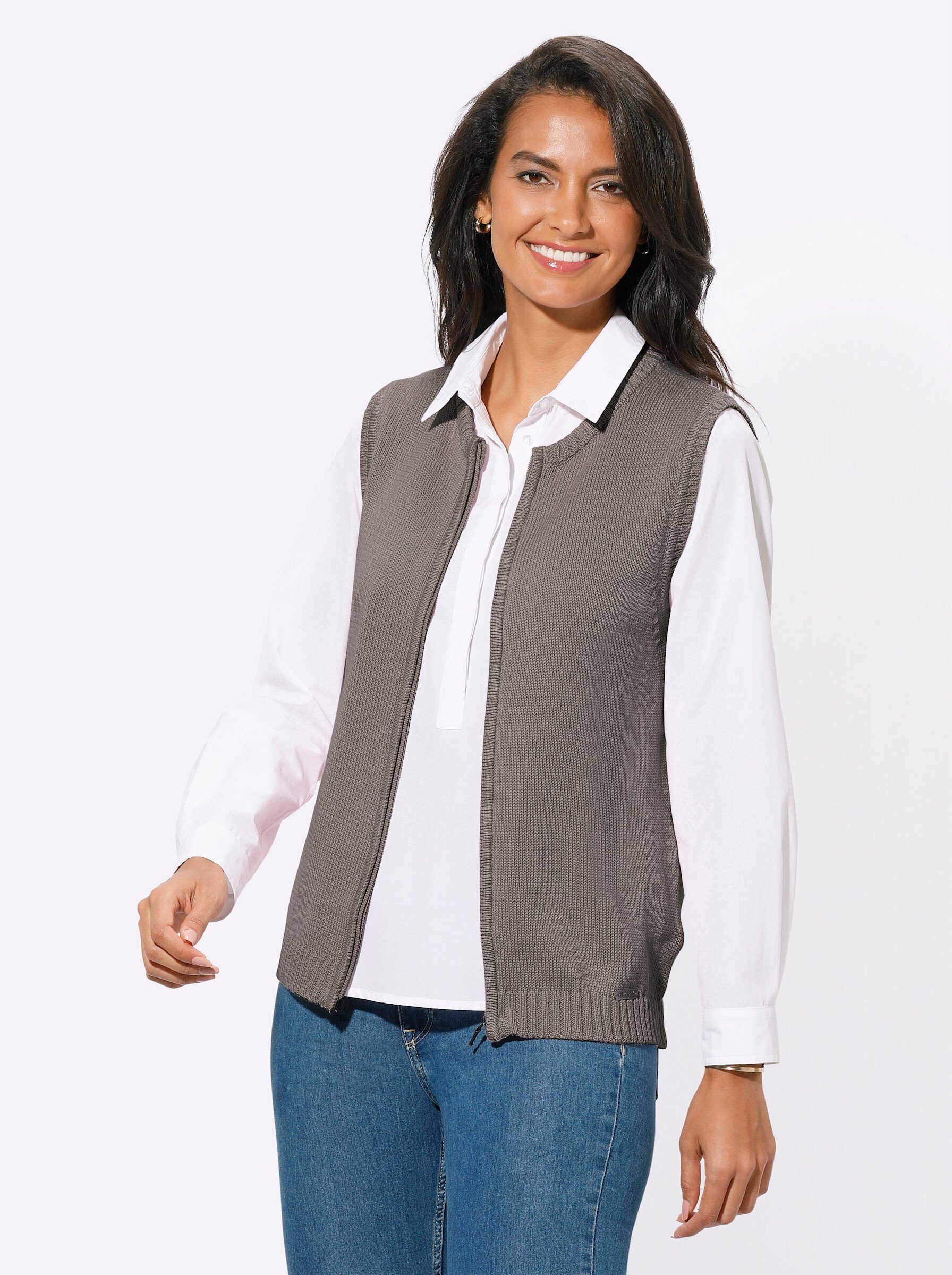 Witt Strickjacke Strickweste Ärmellos Jersey