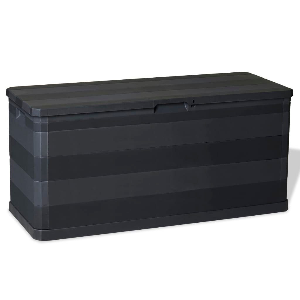 furnicato Gartenbox Schwarz 117×45×56 cm