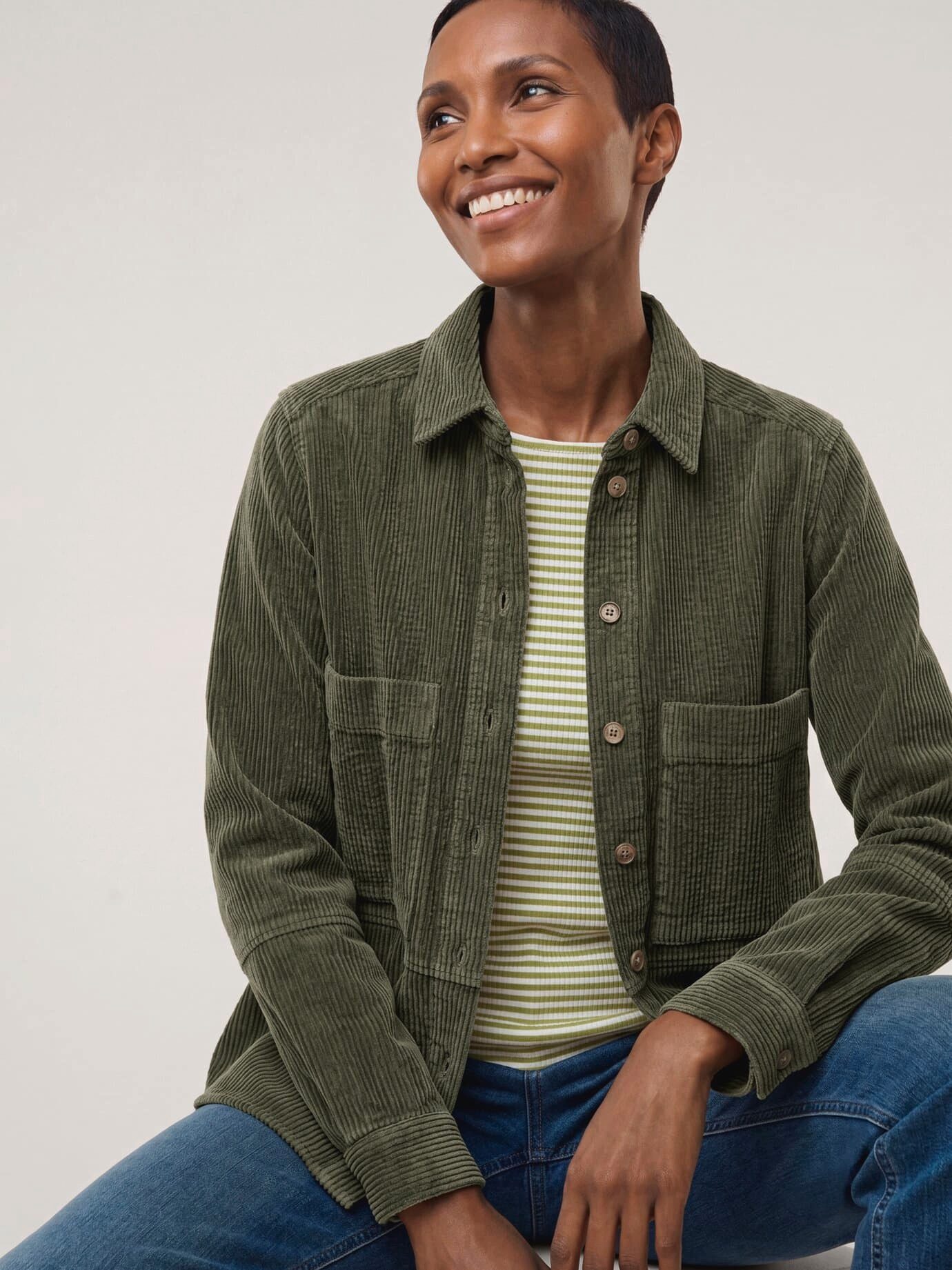 Walbusch Blusenjacke Damen Blusenjacke aus Strukturcord Blusenkragen Langarm, modern, pflegeleicht, atmungsaktiv, wärmend