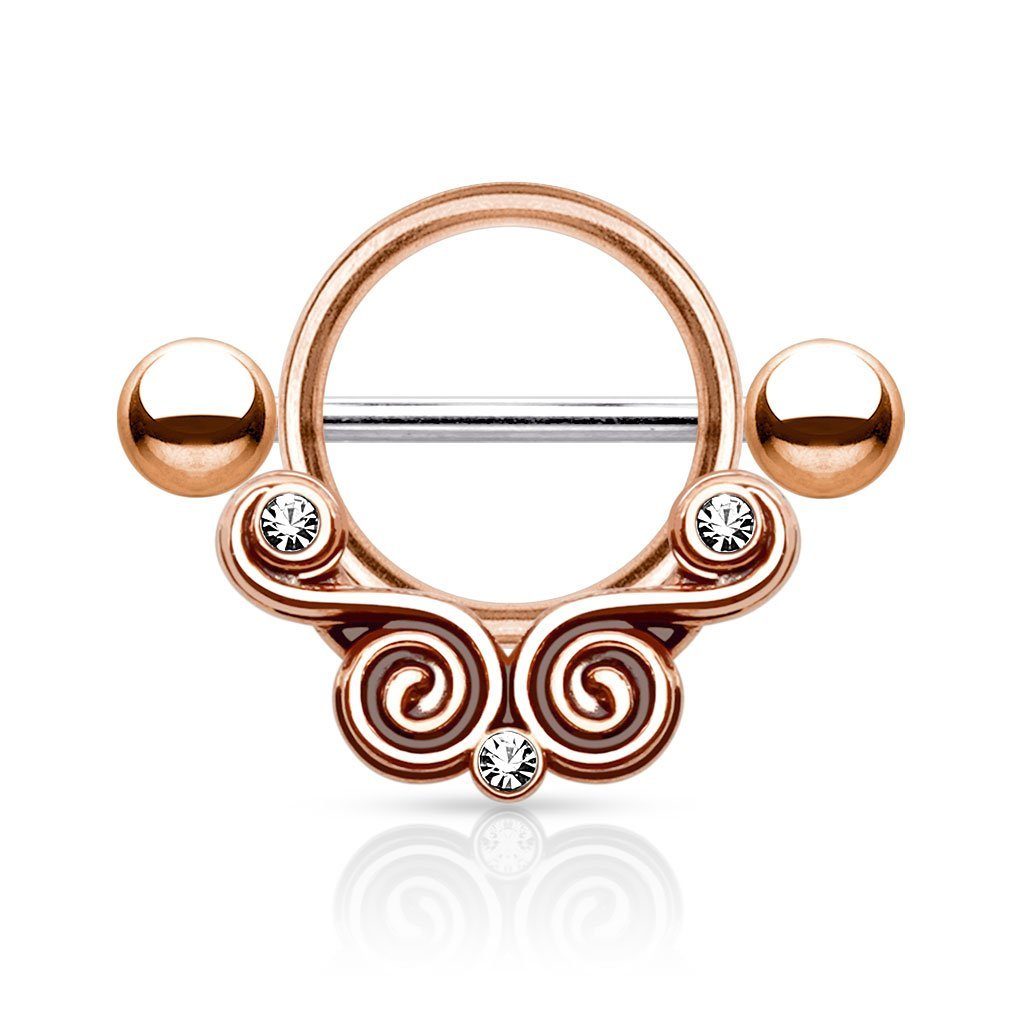 Tribal Tribal Taffstyle Schild Intimpiercing Roségold mit Intim Brust Brustpiercing Intim Brustpiercing Kristallen Brust Intimpiercing Kristallen, Schild