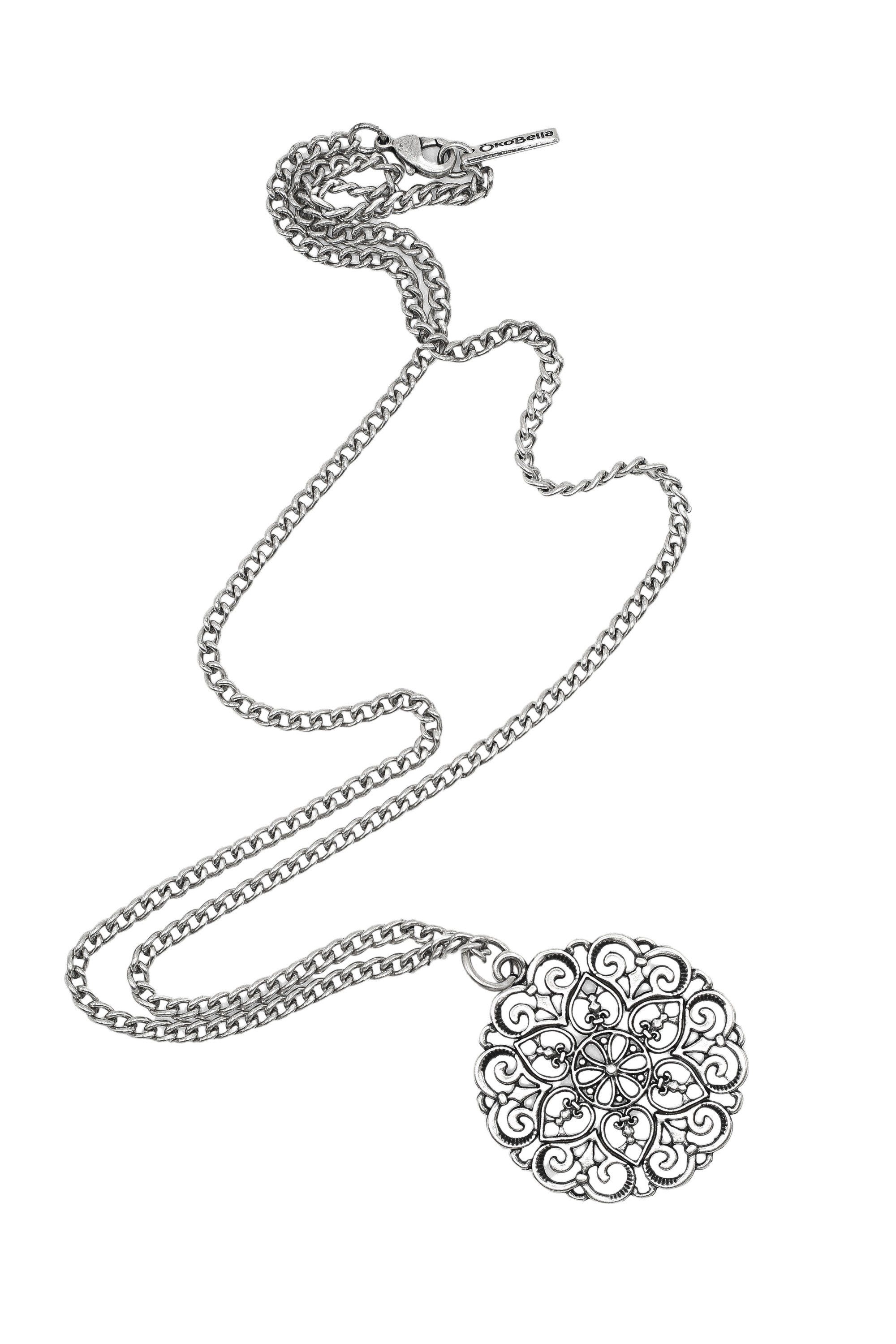 COLLEZIONE ALESSANDRO Lange Kette Ornament, mit rundem Ornament Anhänger