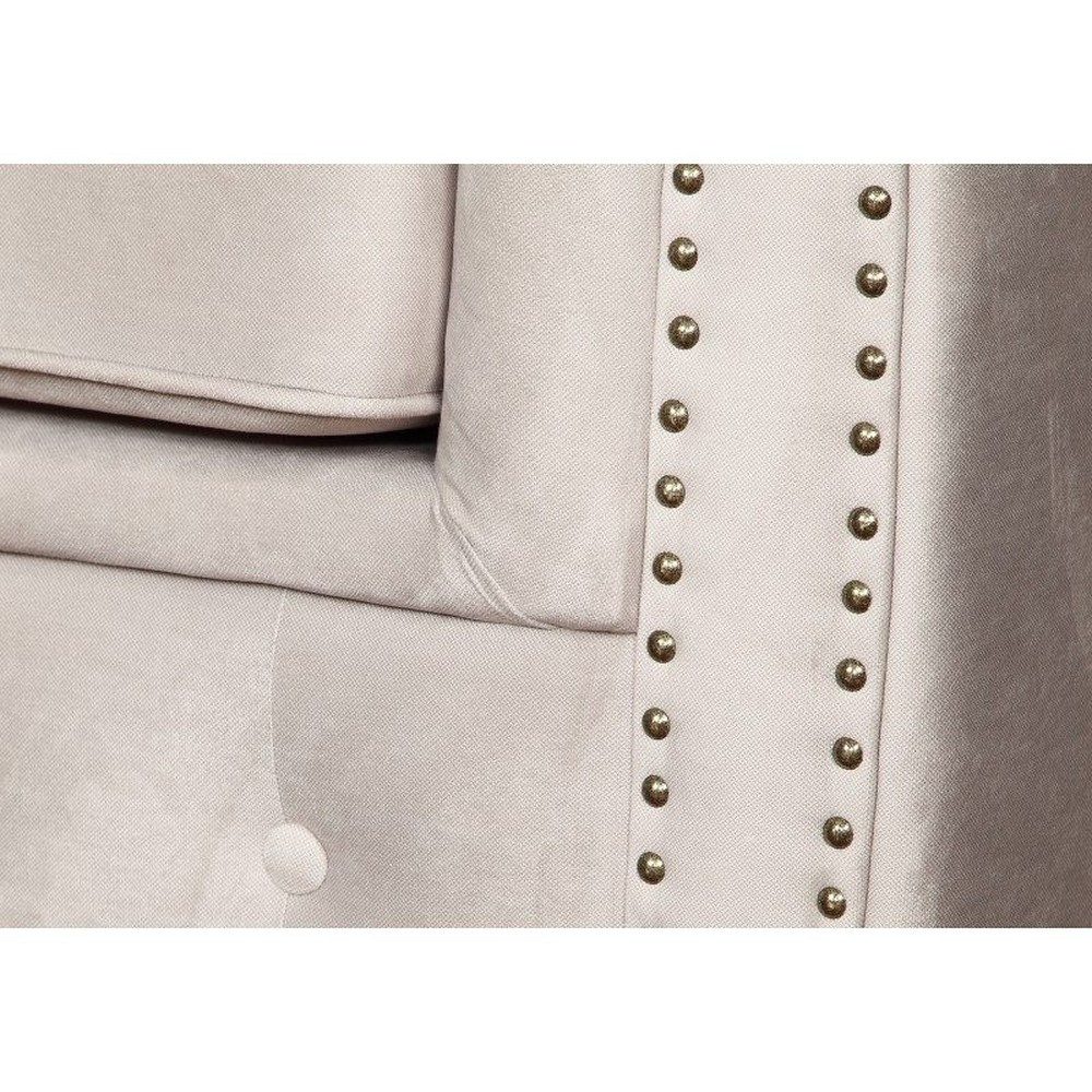 JVmoebel Chesterfield-Sofa Beiges Polstersofa mit Bettfunktion und Kunstlederkorpus, Packung, Made in Europa