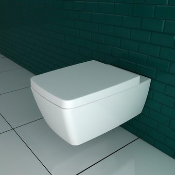 Vitra Tiefspül-WC Dusch WC SET mit WC-Sitz und Geberit UP 320 Spülkasten, WC Wandhängend, Abgang Waagerecht, Taharet WC mit Bidet Funktion mit Armatur