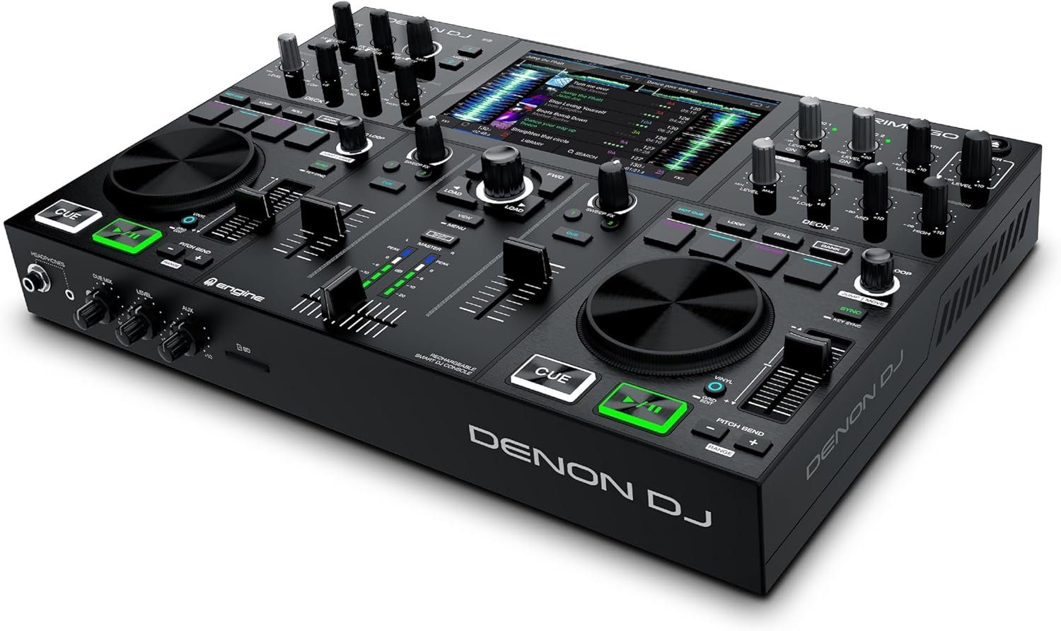 Denon DJ Mischpult Prime GO, (Einzelgerät, 1-tlg., Inklusive USB-Kabel, Netzteil und Display-Reinigungstuch), Akkubetrieb, 7" Touchscreen & WLAN für Musik-Streaming.