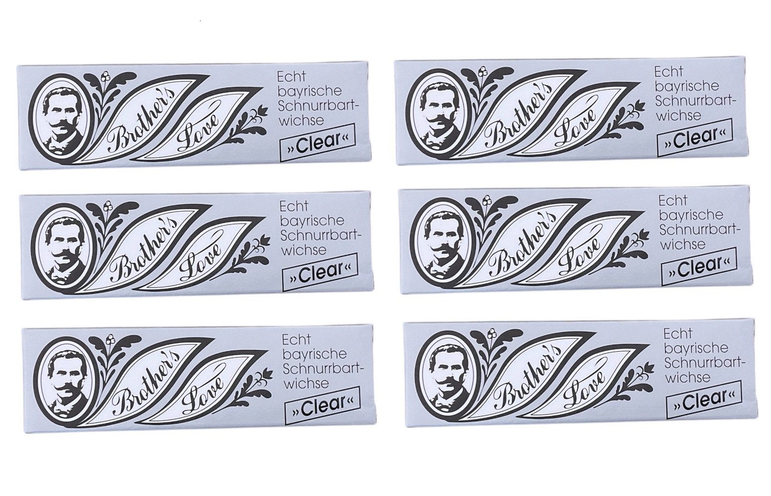 4 Brothers Bartwichse Rufin Brother´s Love Schnurrbartwichse Clear 10ml 6 Stück, Bartstyling, Schnurrbart