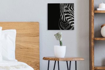 OneMillionCanvasses® Leinwandbild Tiere - Zebra - Schwarz - Weiß, (1 St), Leinwand Bilder für Wohnzimmer Schlafzimmer