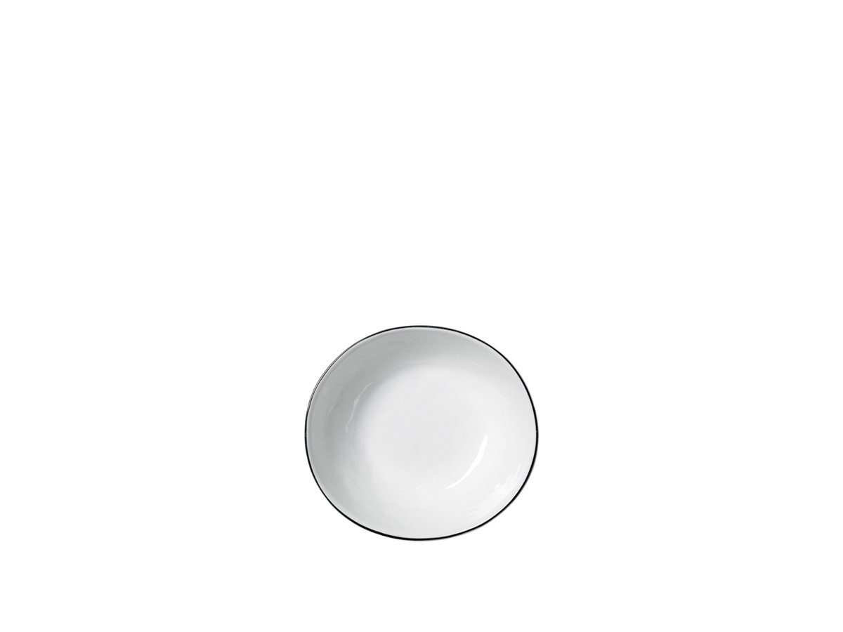 Copenhagen weiß flach schwarz, Porzellan 17 oval Broste Schüssel handlasiert cm Salt