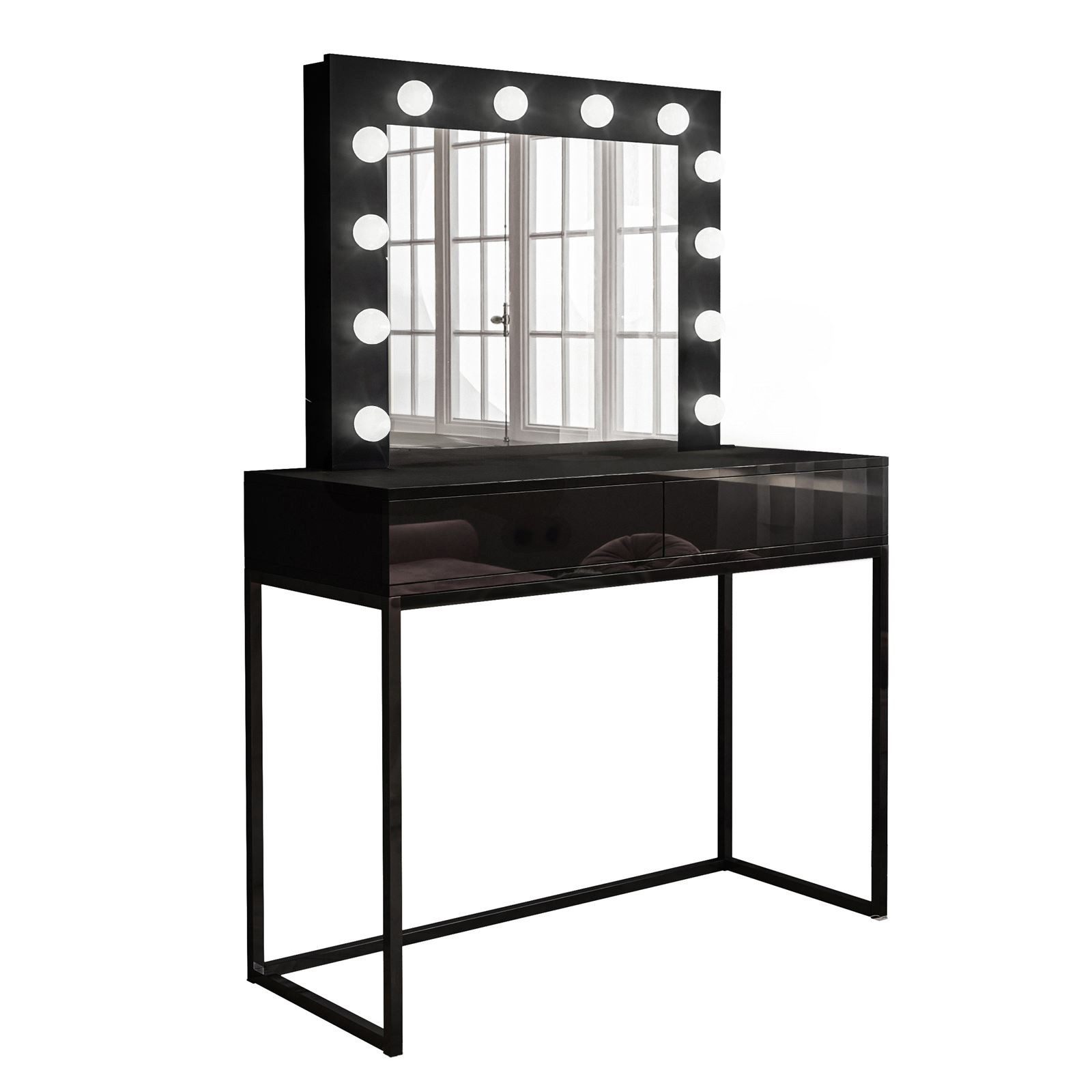 Lookway Schminktisch BLANCO LOFT mit LED-beleuchtetem Spiegel (Schminktisch mit Spiegel), Breite: 100 cm