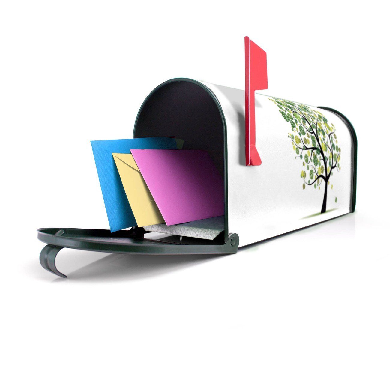 Mailbox Briefkasten cm x x 22 (Amerikanischer 51 grün original 17 Briefkasten, aus banjado Laubzauberbaum USA), Amerikanischer Mississippi