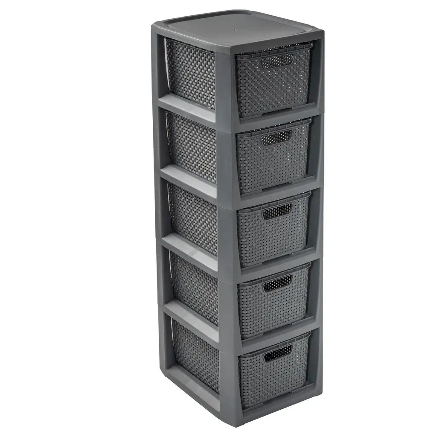 BranQ Regal 1728, Rattanregal mit 5 Körben günstig online kaufen