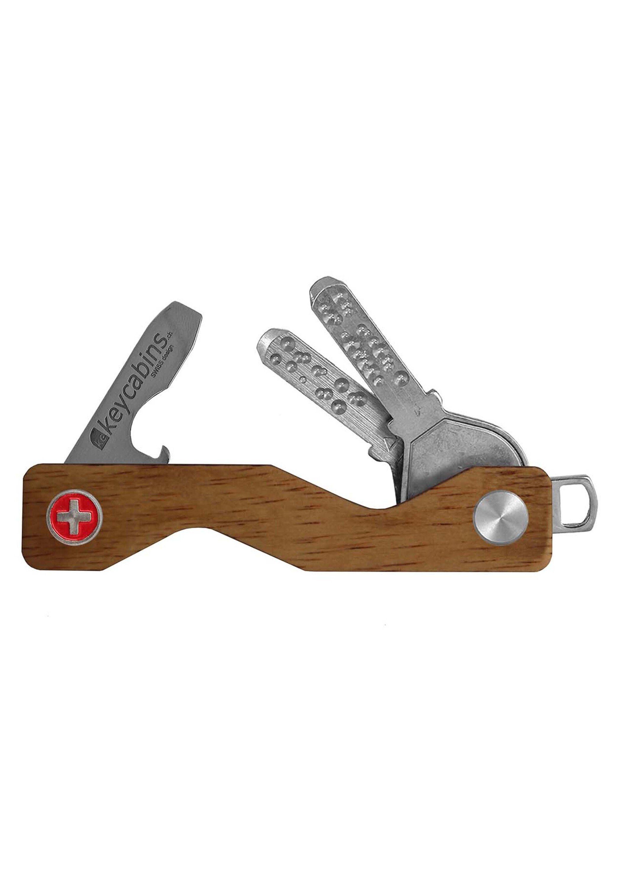 keycabins Schlüsselanhänger Wood S3, SWISS made hellbraun | Schlüsselanhänger