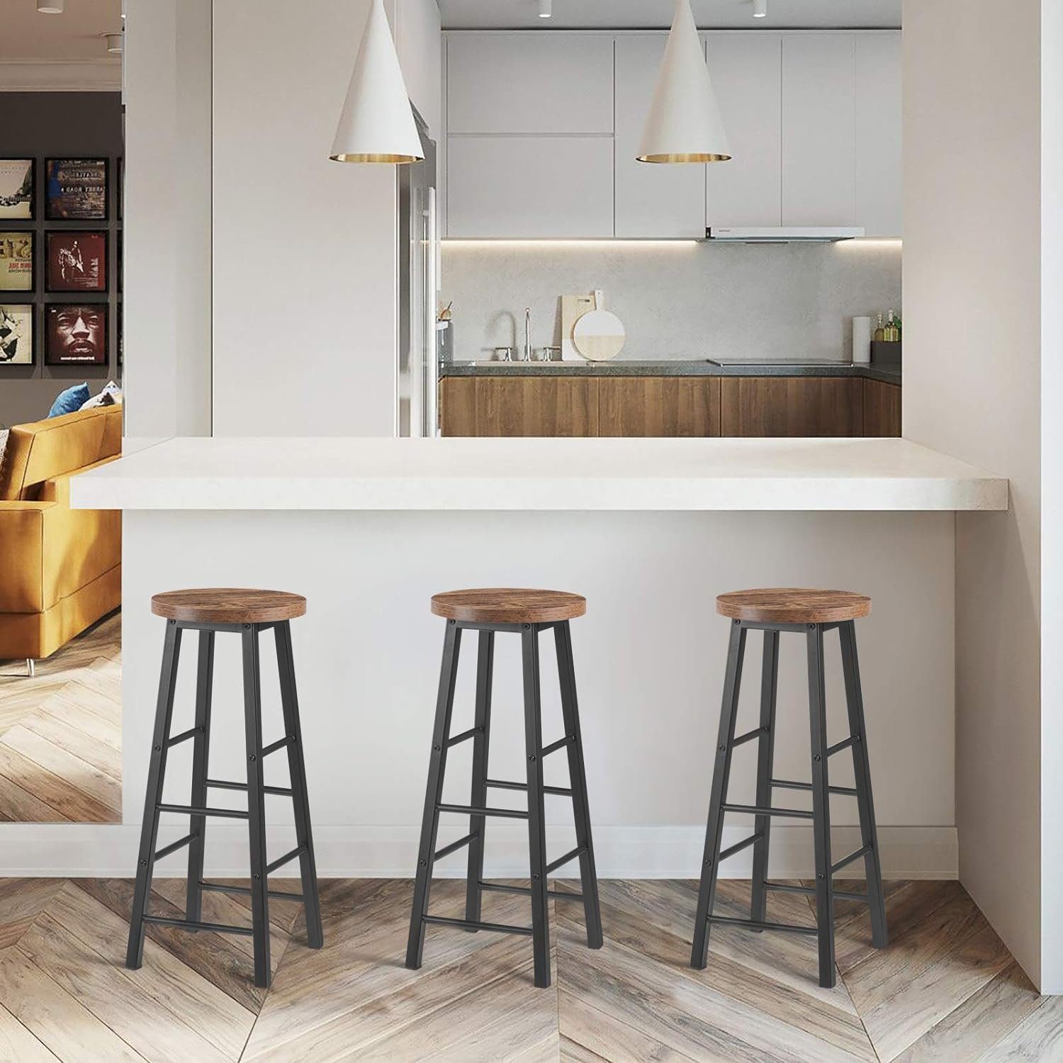 Woltu Barhocker (2 St), Gestell aus stabilem Stahl, Sitzfläche aus MDF günstig online kaufen