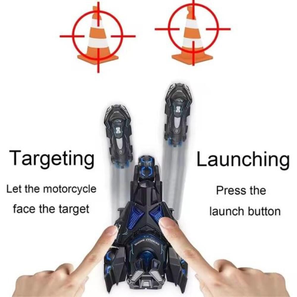 D&I Autospiegel D&I Spielzeugauto Spielzeugmotorrad 3in1 Katapult Grün