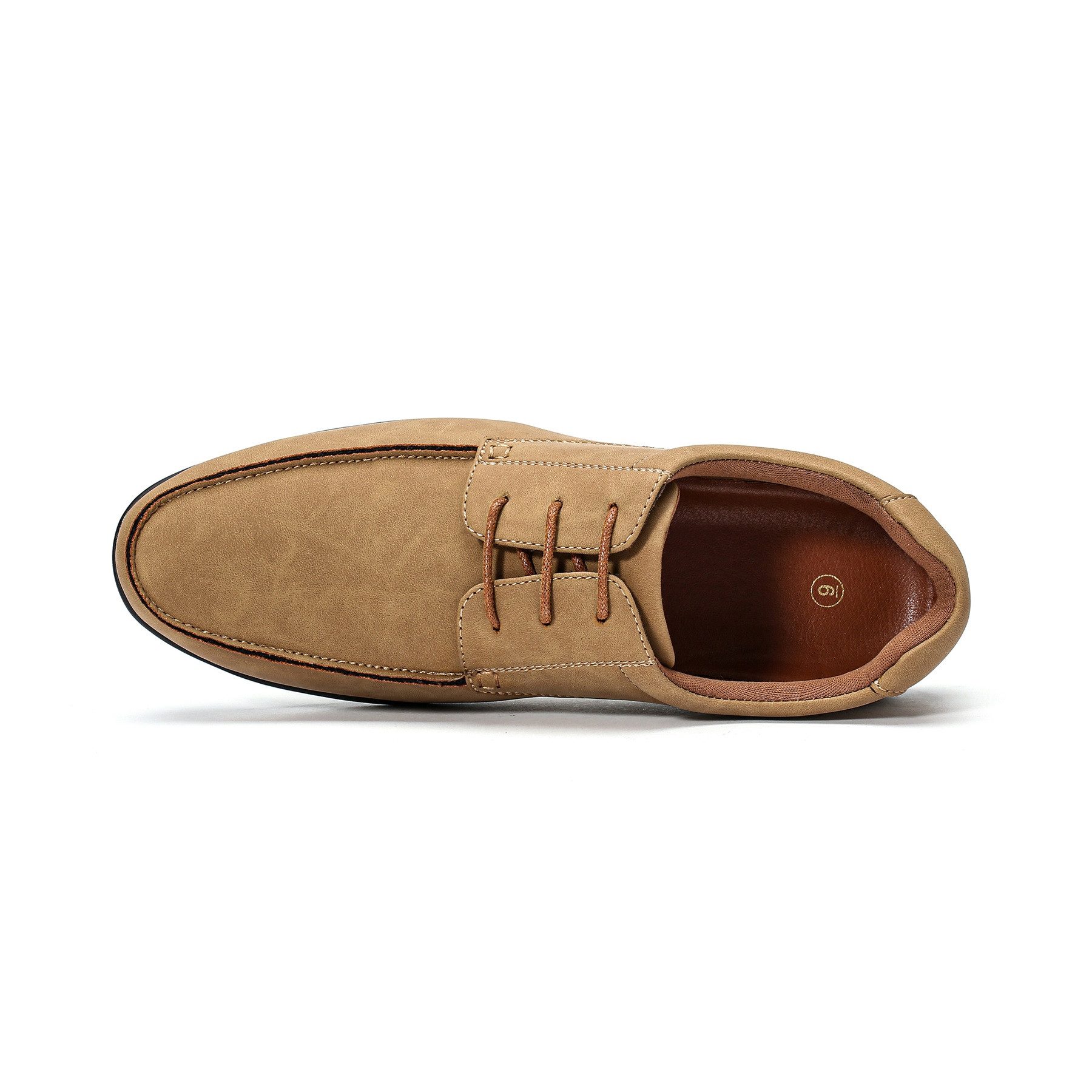 Allthemen Bootsschuh Herren Schnürschuhe mit weicher Latex-Zwischensohle Freizeitschuhe – Bild 4 von 5