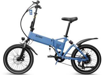 LLobe E-Bike City III blau 36V / 10,4Ah, 3 Gang Shimano 7-Gang Shimano Kettenschaltung Schaltwerk, Kettenschaltung, Frontmotor, 374,4 Wh Akku