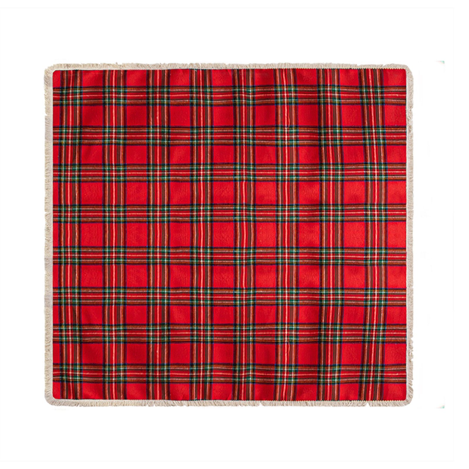 Rot-Sofadecke mit Quasten