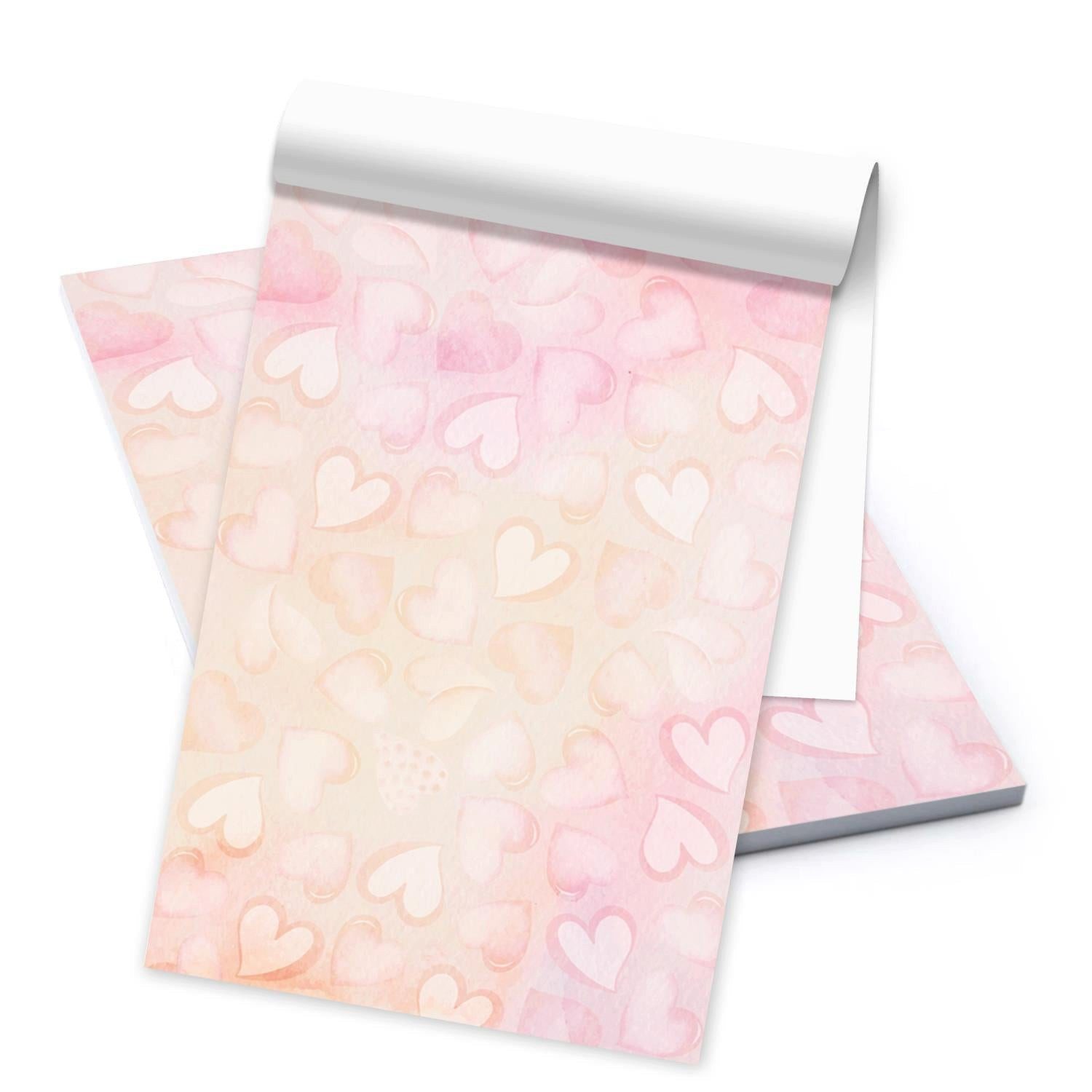 Logbuch-Verlag Klappkarte Briefblock DIN A5 rosa pink - 50 Blatt Briefpapier mit Herzen -