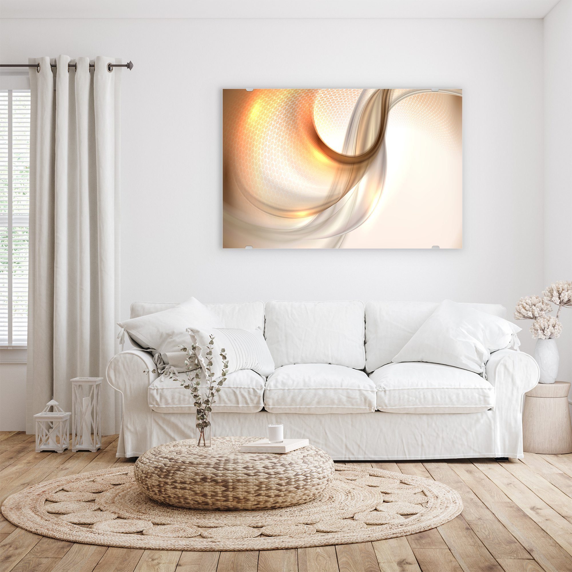 Primedeco Glasbild Wandbild Abstrakte braune Welle günstig online kaufen