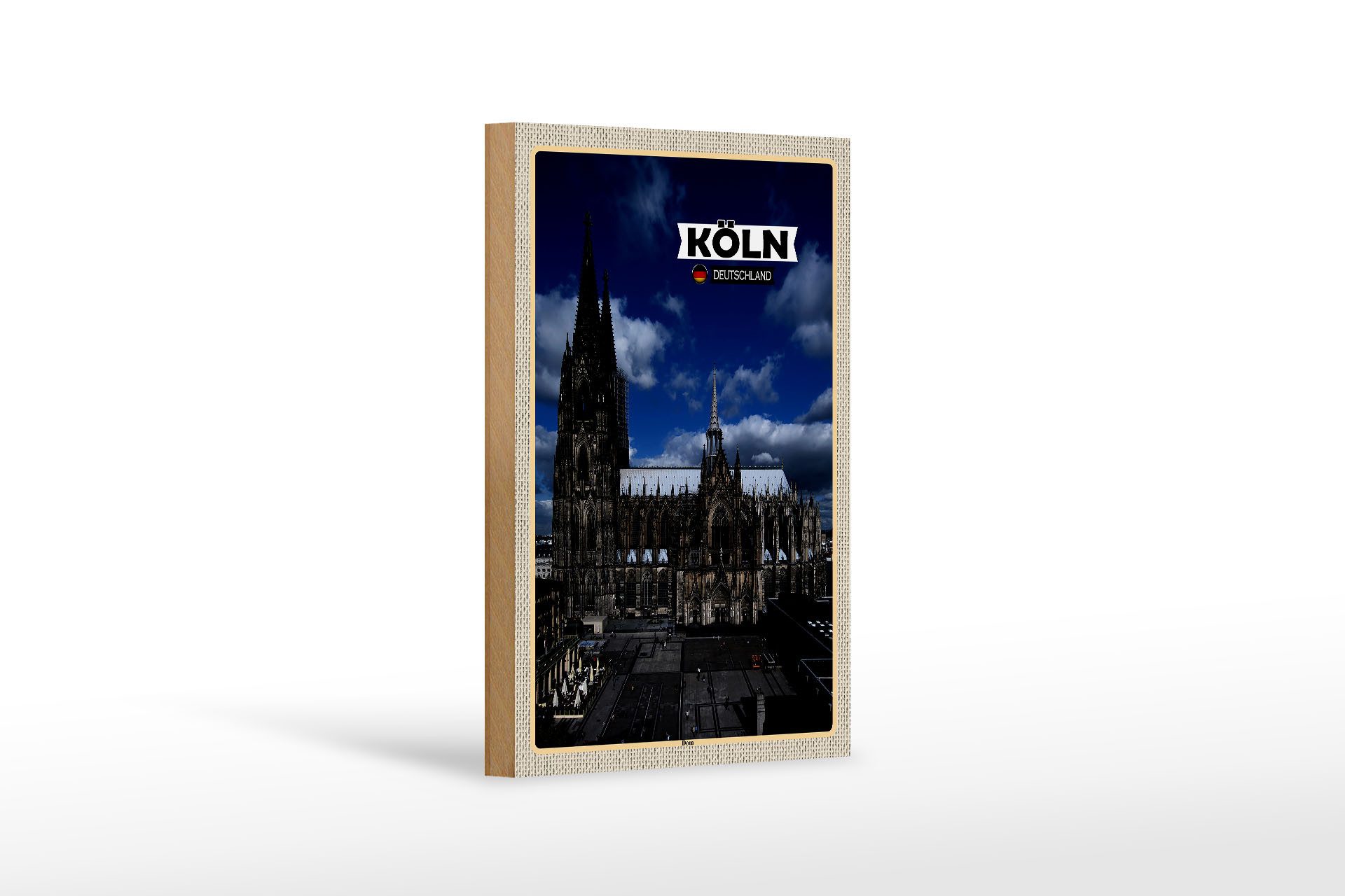 Femer GmbH Holzbild Städte Köln Dom Blick auf Domplatz 12x18 cm, (1 St), Glatte Holzfaserplatte (MDF), vorn beschichtet