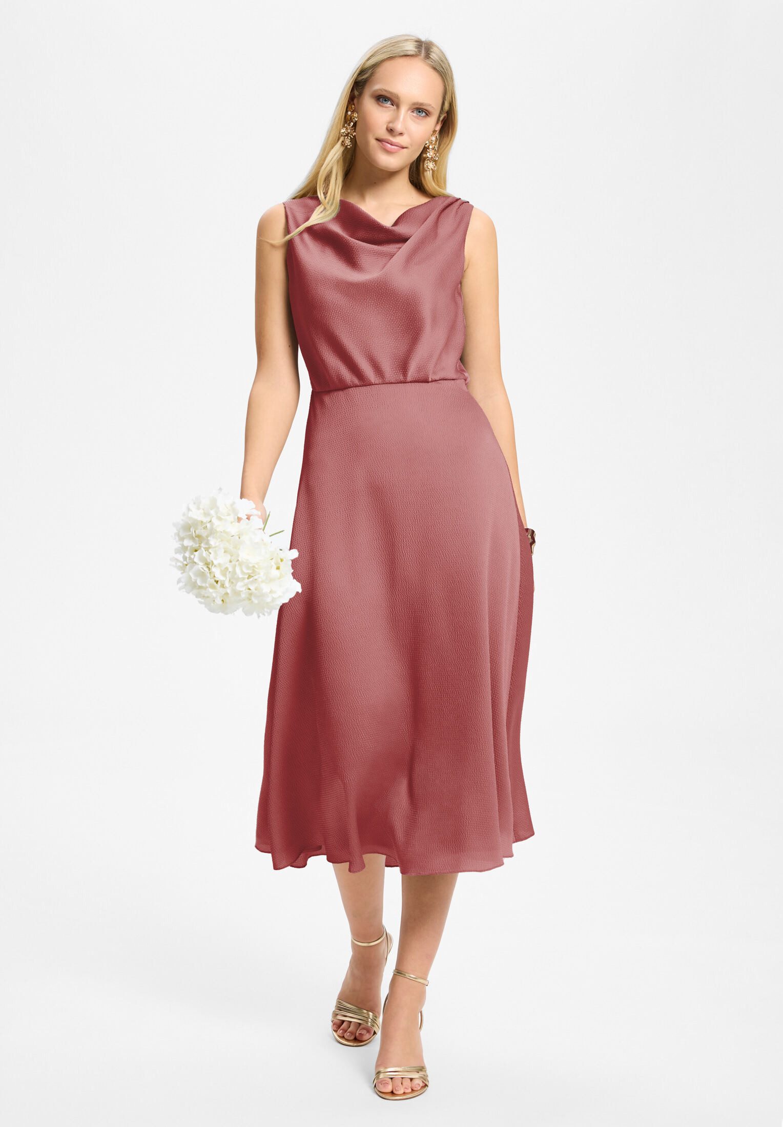 SWING Cocktailkleid Taillierter Schnitt mit fließendem Rockteil