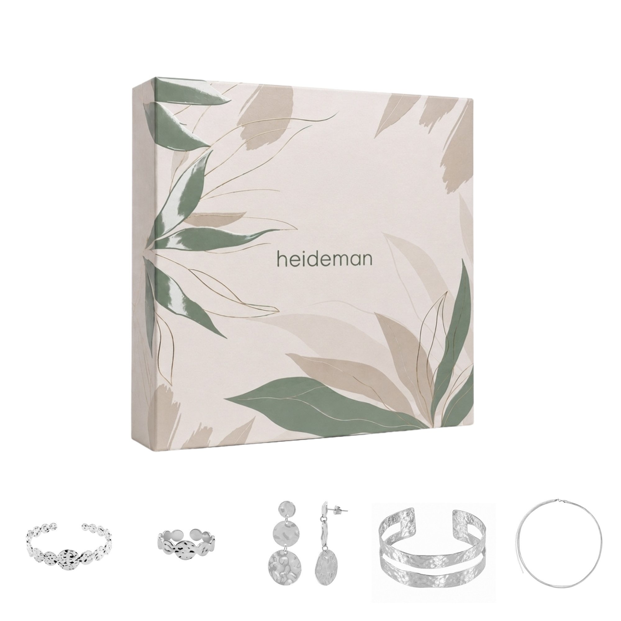 Heideman Schmuck-Adventskalender Summerbox Athen silberfarben, Schmuckset mehrteilig Schmuck für Frauen - 5 Schmuckstücke
