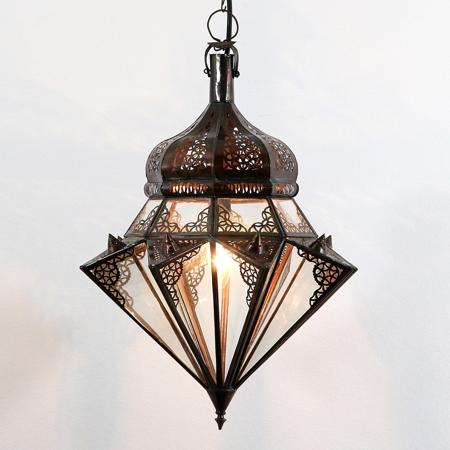 Casa Moro Hängeleuchte Orientalische Lampe Jawhara Transparent, ohne Leuchtmittel, Marokkanische Leuchte Ramadan Hängelampe L1277