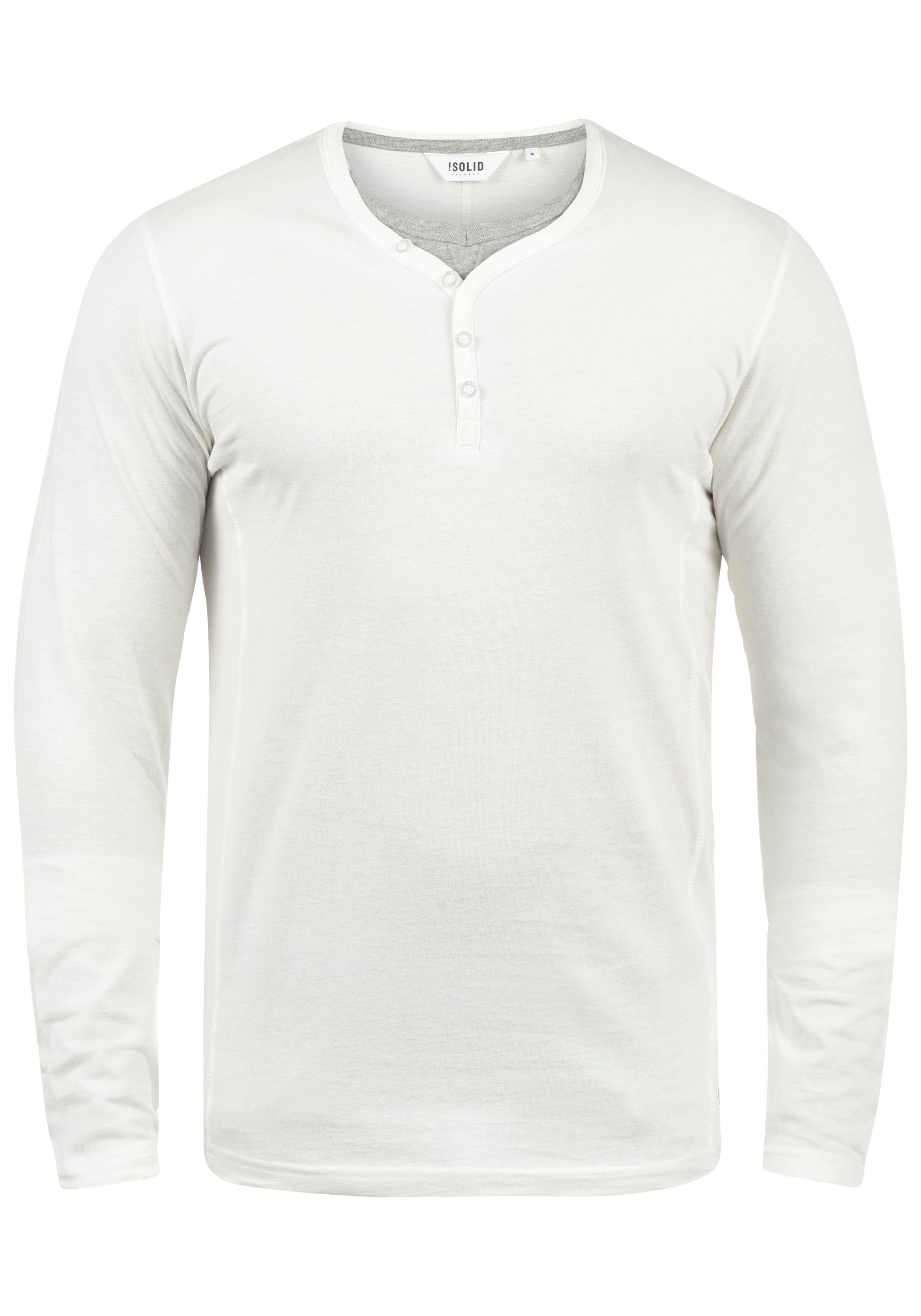 SDDoriano im !Solid Look White Off Longsleeve Double-Layer Langarmshirt (0104)