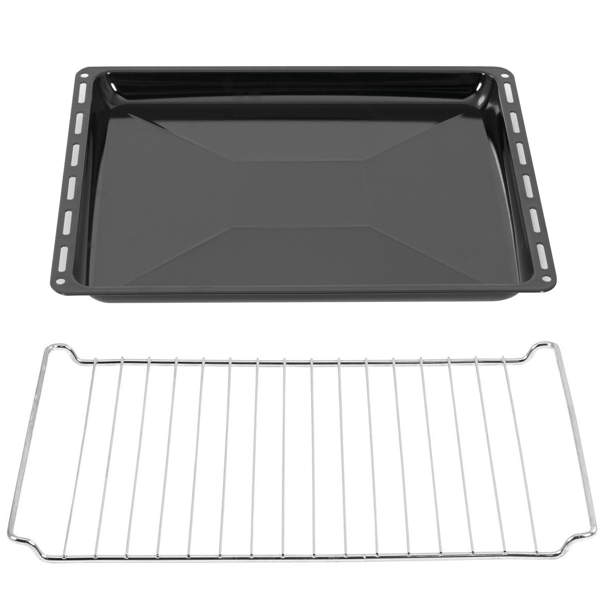 ICQN Backblech 422 x 370 x 30 mm Set, Emailliertmitgitter, (2-St), Passend für ELECTROLUX, AEG, IKEA, ZANUSSI, JUNO, ZOPPAS