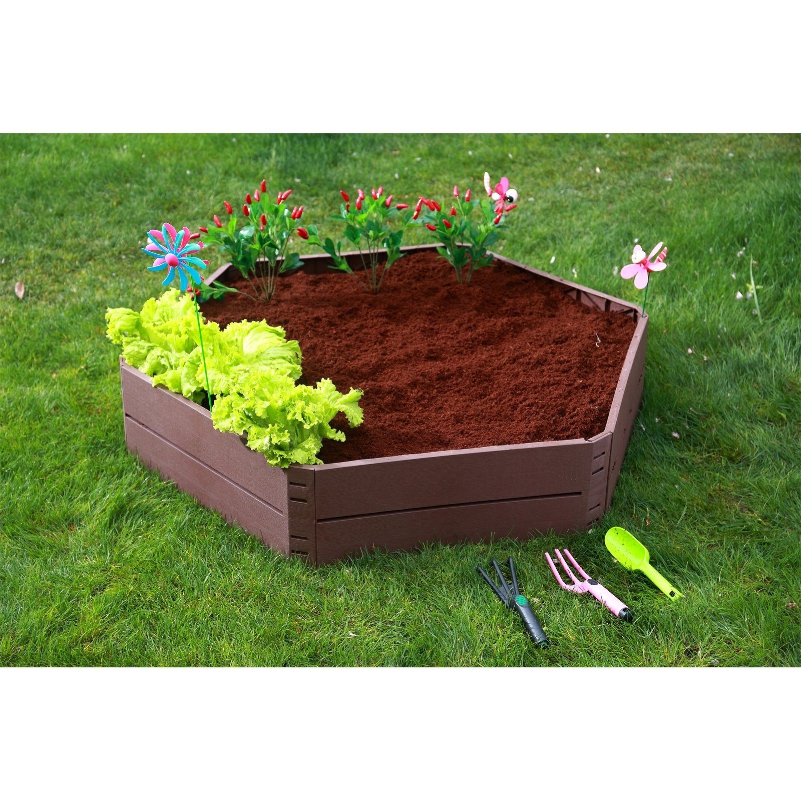 HTI-Living Hochbeet Hochbeet sechseckig Nessa 2-stöckig (2x 6 Module), Pflanzkasten