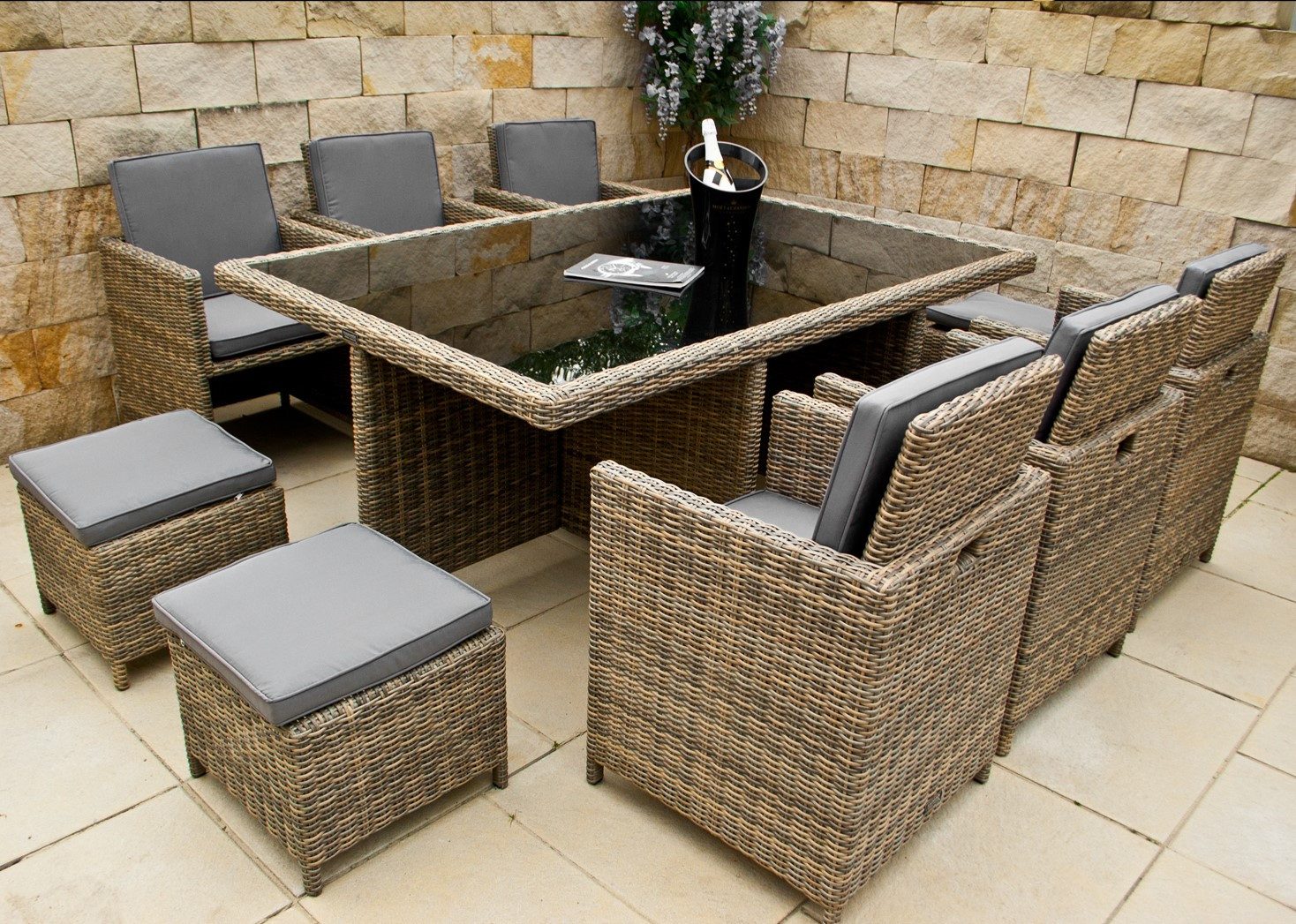 Ragnarök Möbel-Design Garten-Essgruppe Heimdall Esstisch Set 6+4, (Set, Pol günstig online kaufen