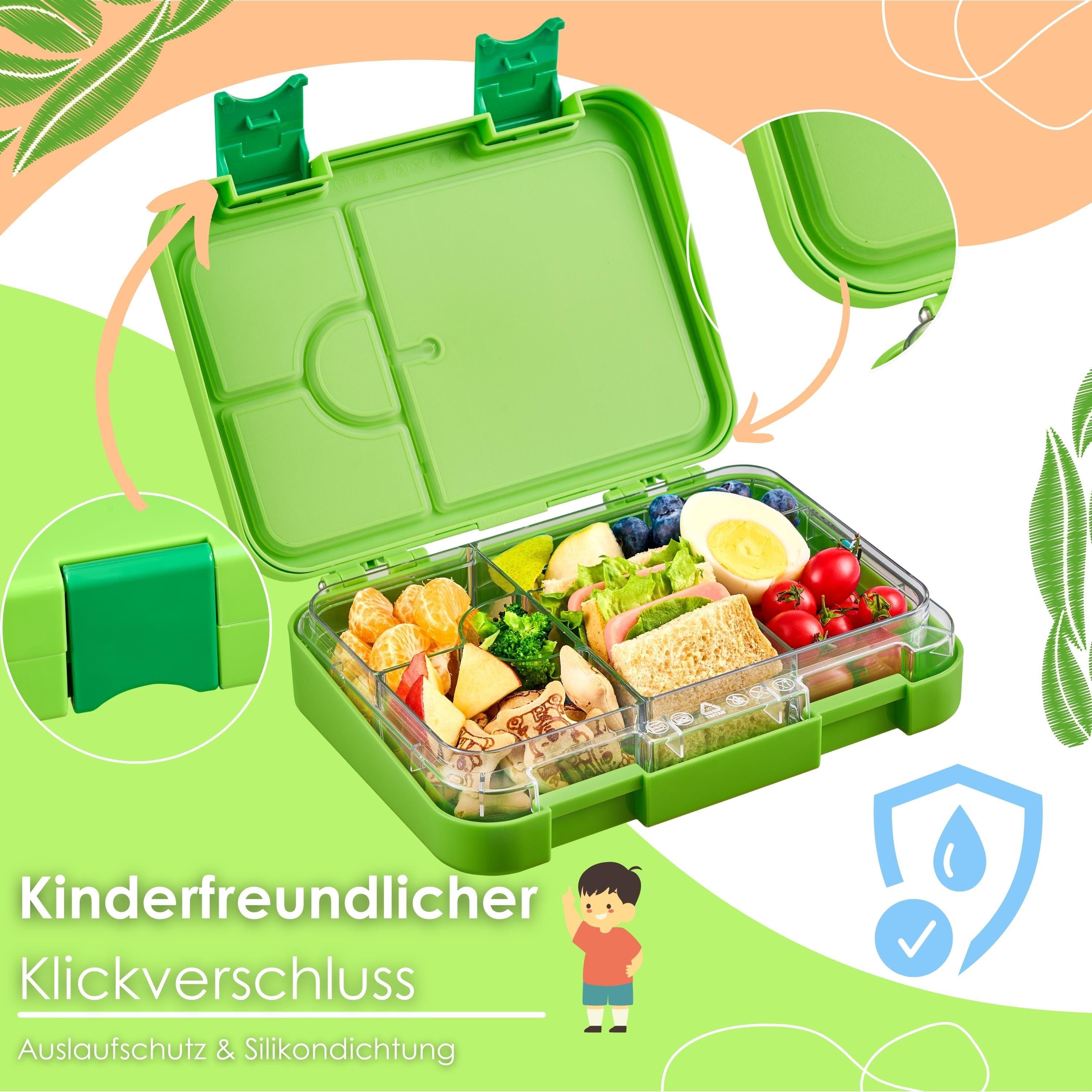 ecosa Lunchbox EO-8171 yummy buddy Kinder Brotdose, Tritan, (Brotdose, 4-tlg), Kinderfreundliche Verriegelung,BPA-Frei,Auslaufsicher,Vesperdose