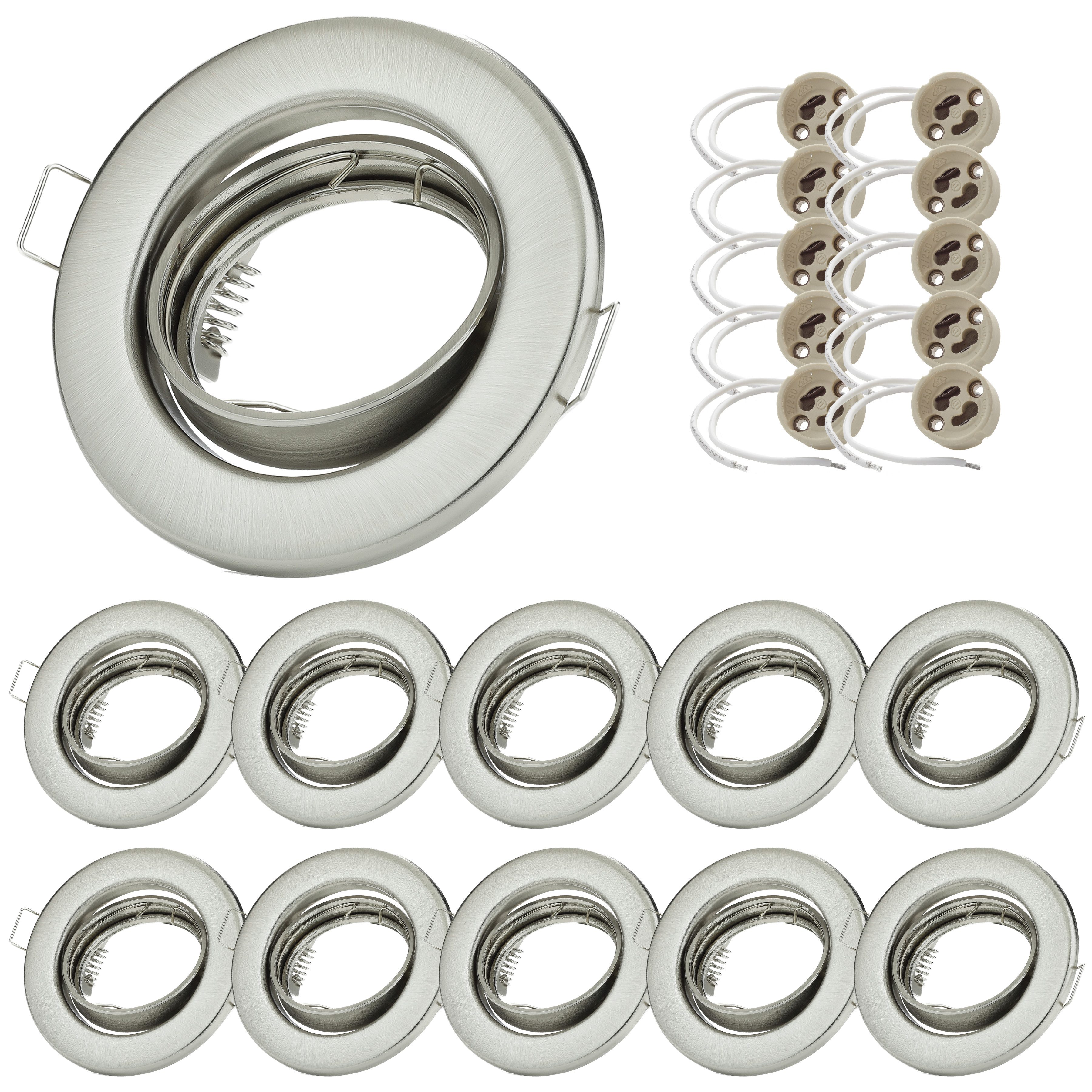 Sweet LED Deckenspot 10er Set GU10 Einbaustrahler rund & schwenkbar 230V ch günstig online kaufen