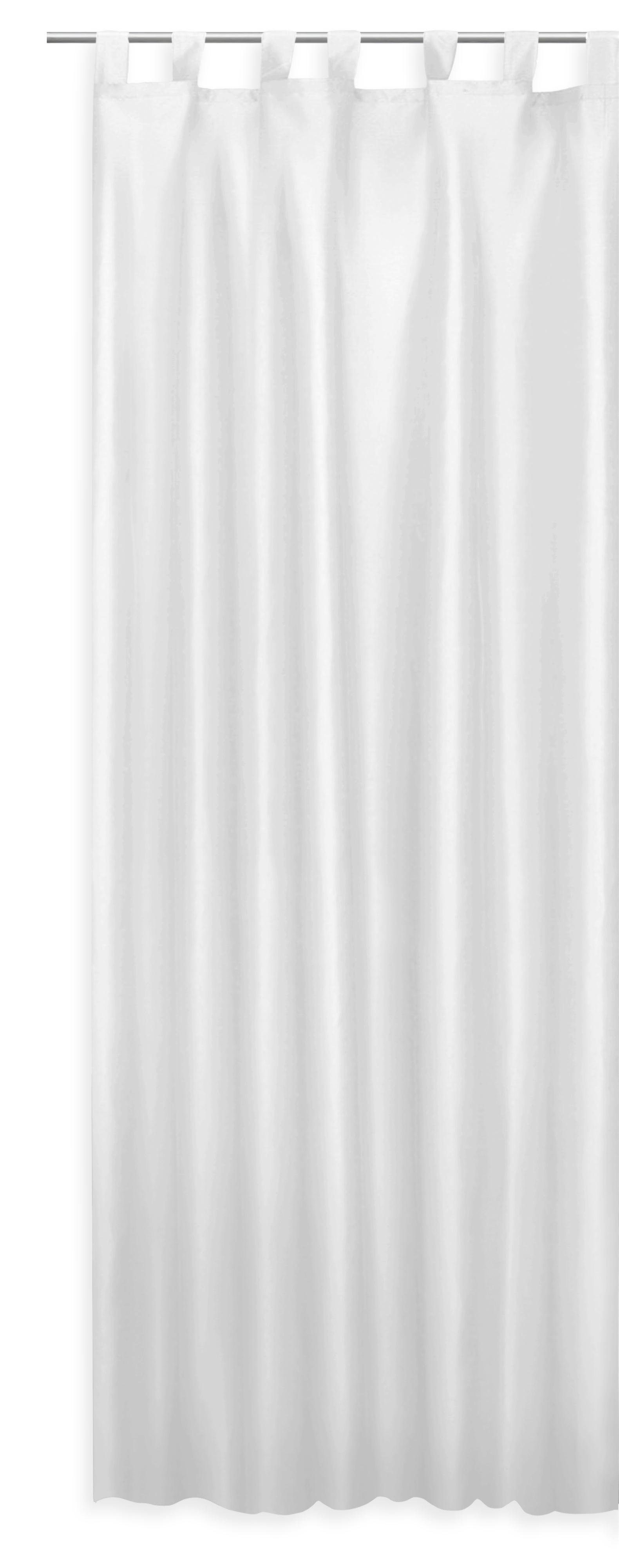 140x245 Schlaufen Polyester (1 cm Gardine Deko, Haus Gardine, Weiß halbtransparent, Schlaufenschal St), Schlaufen Vorhang halbtransparent und