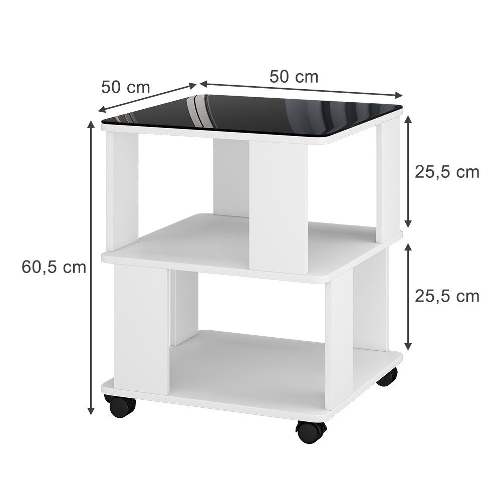 Vicco Beistelltisch Velito, Weiß/Schwarz, 50 x günstig online kaufen