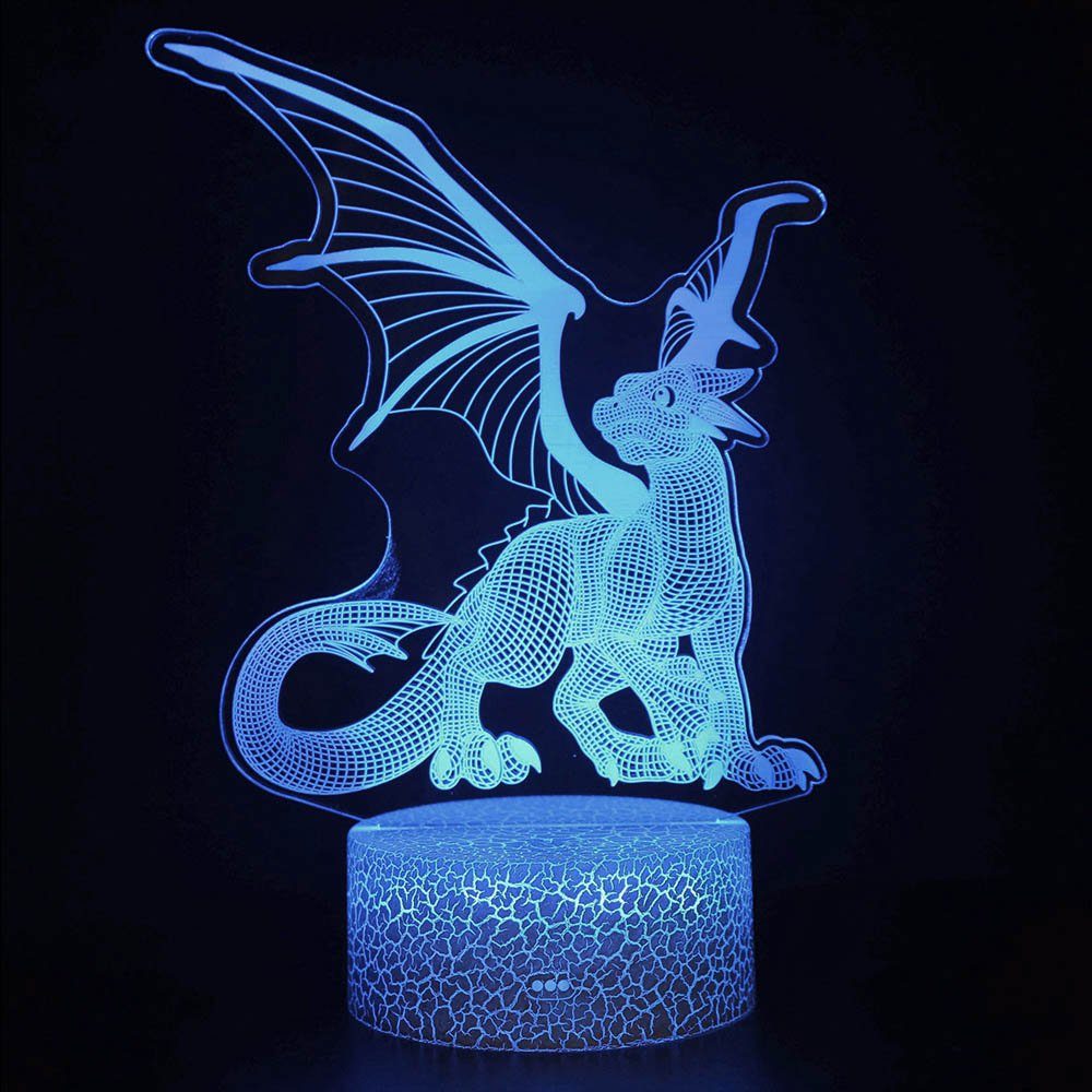 3D Fernbedienung für Weihnachten 16 Schreibtischlampe 16 bunte Geschenk, LED und Wechsel, Touch Tisch Control, Kinder Rosnek Dinosaurier, Nachtlicht Geburtstag Farbe,