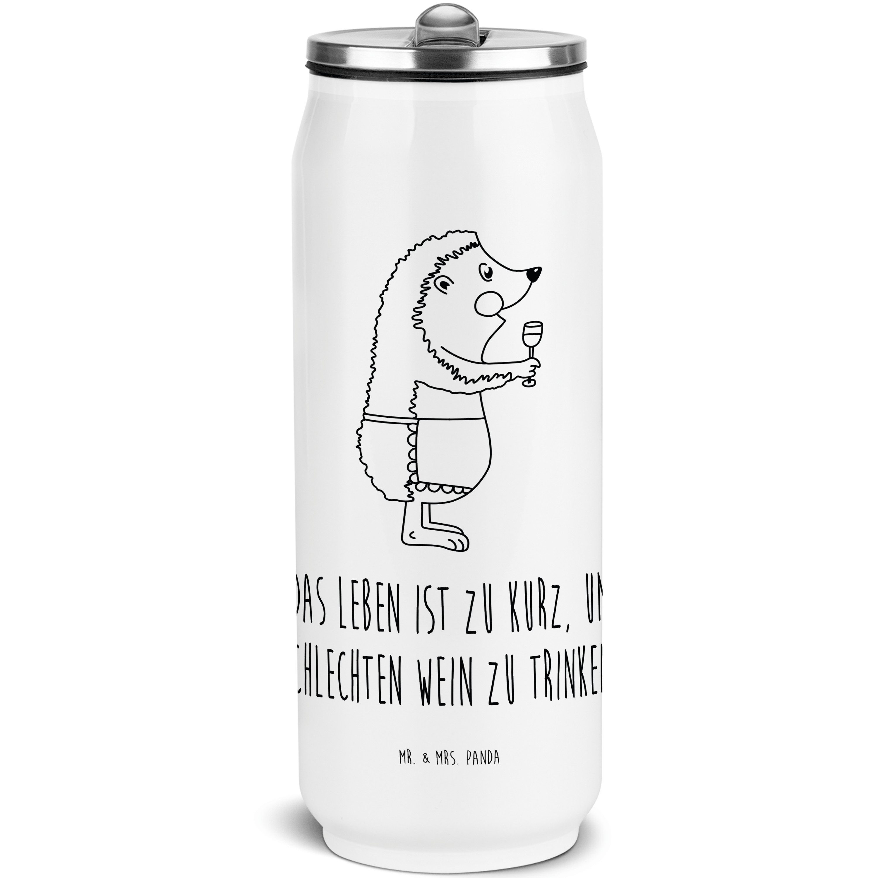 Mr. & Mrs. Panda Isolierflasche Igel Wein Weiß Geschenk, Weißwein