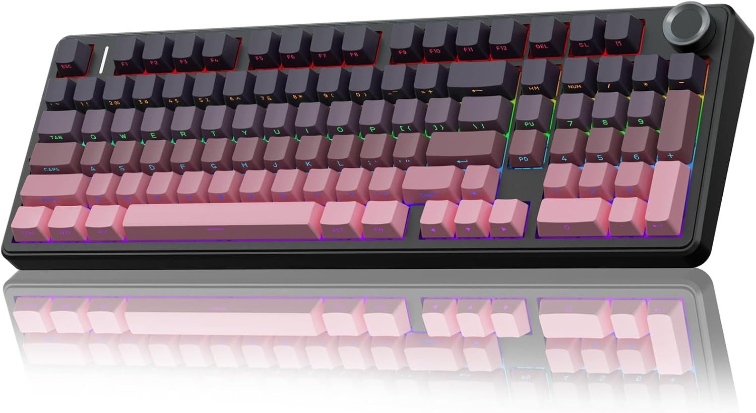 nsihing AULA F99 Pro Mechanische Gaming Tastatur, RGB, Hot Swap, Bluetooth Gaming-Tastatur (Hot-Swap, Multifunktions-Drehknopf, RGB-Beleuchtung, Makrofunktion)