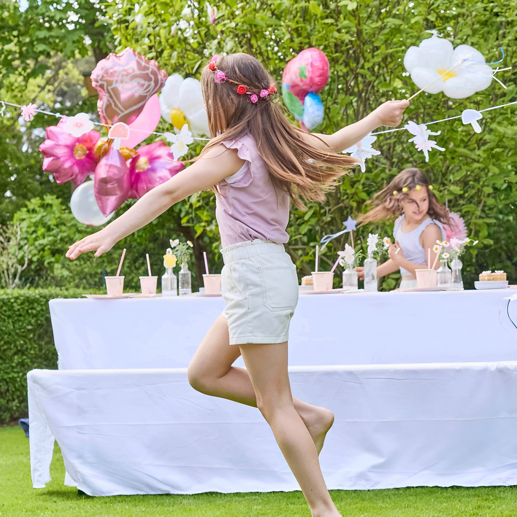 little Birthday Aufblasbares Partyzubehör Blume zum aufblasen für Party Deko, Blume