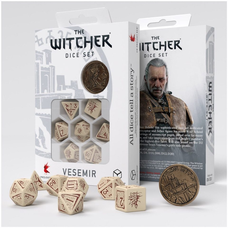 Q-Workshop Spiel, The Witcher Dice Set - Vesemir - The Old Wolf (7) - englisch
