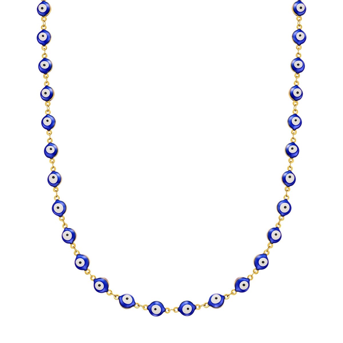 Edelstahlkette Allsehendes Auge gelbgold