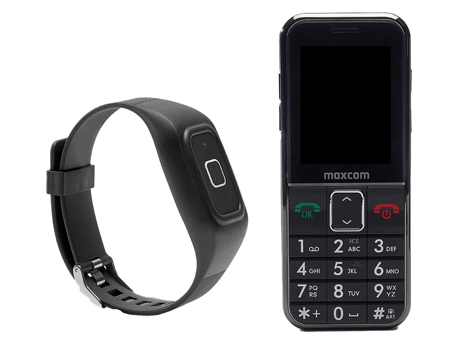 MAXCOM MM735BB mit wasserdichtem Notrufarmband und GPS Ortung Seniorenhandy