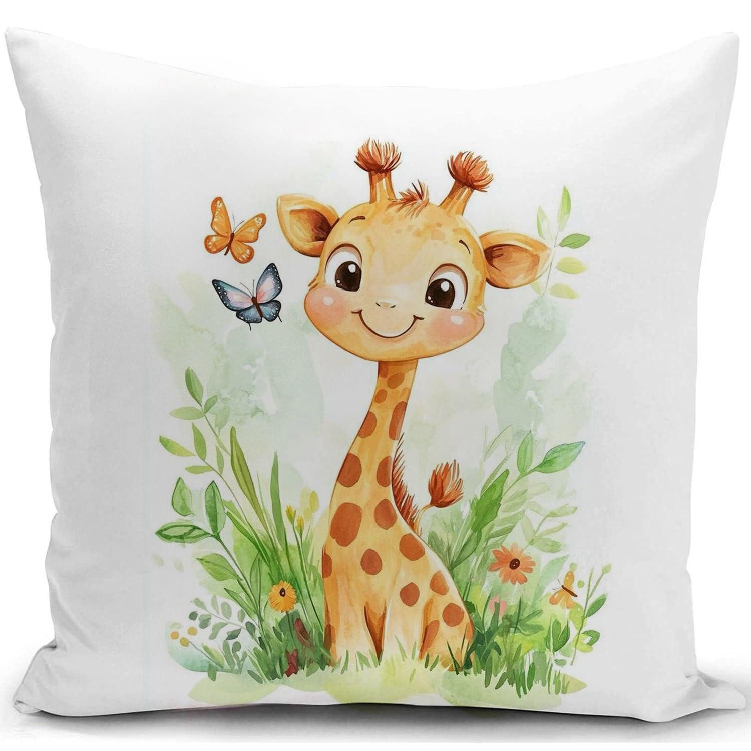 LuxusKollektion Kissenbezug Kissenbezug Giraffe 40x40 cm, (1 Stück)