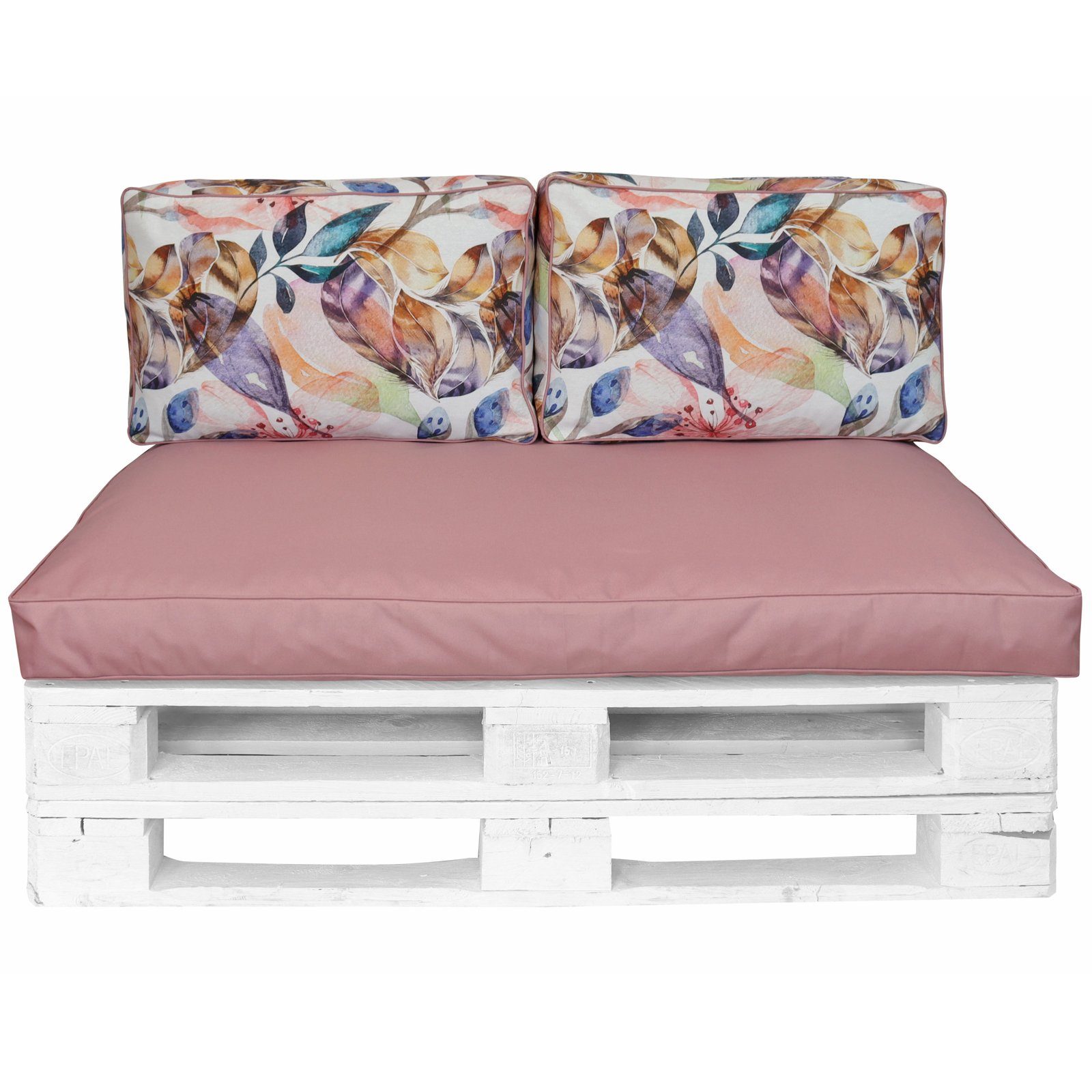 RelaxXL Palettenkissen Palettenauflagen-Set FLORA, Rückenkissen 60x40cm Blumenmuster