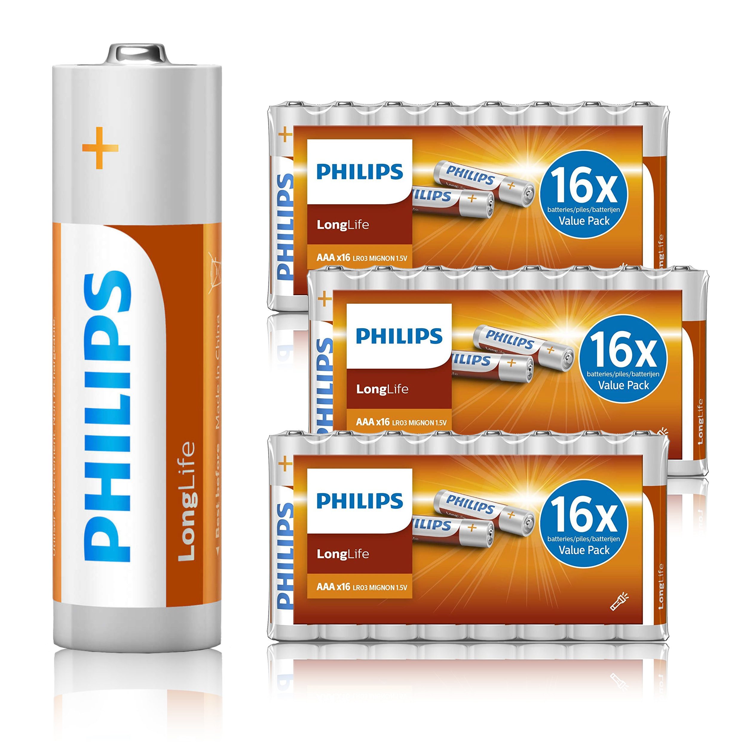 Philips Philips AAA Batterien, 48 Stück Batterie