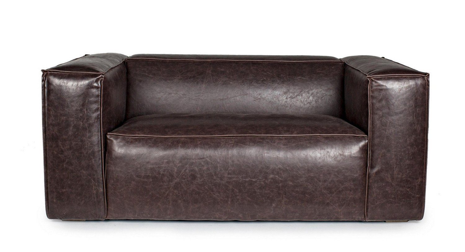 Natur24 Sofa 3-Sitzer Sofa Dakota 166 x 99 x 67,5 cm Polyurethan Braun Couch