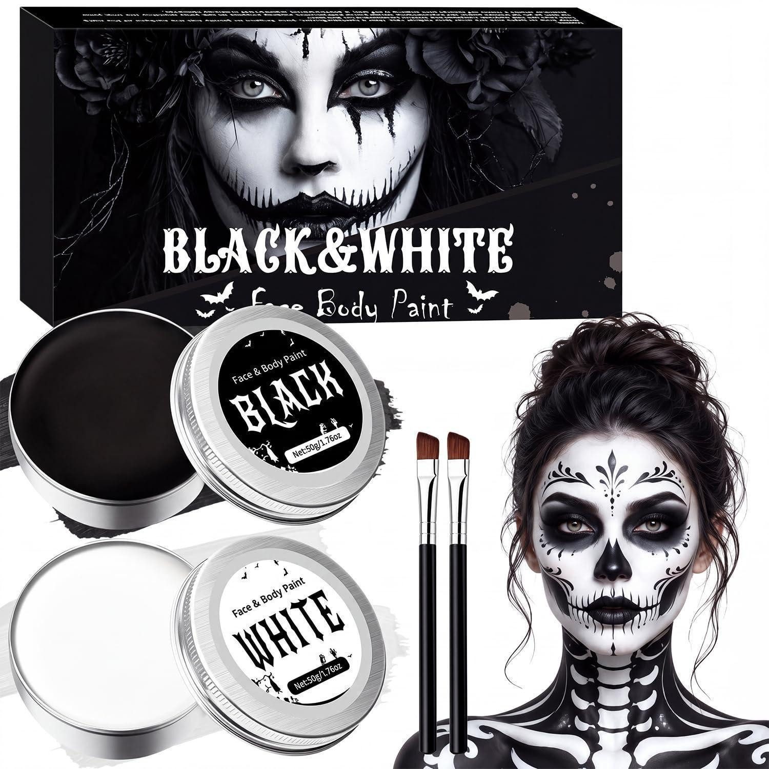 LuxusKollektion Theaterschminke Halloween Schminke Set Schwarz Weiss
