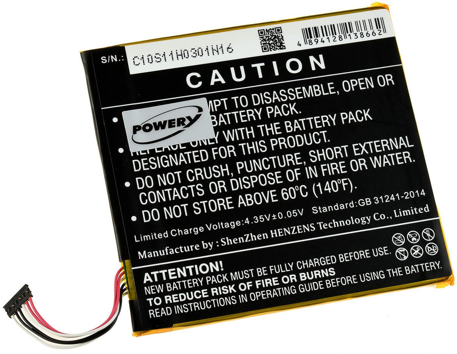 Powery Akku für Alcatel Typ TLp025GC Smartphone-Akku 2500 mAh (3.8 V)