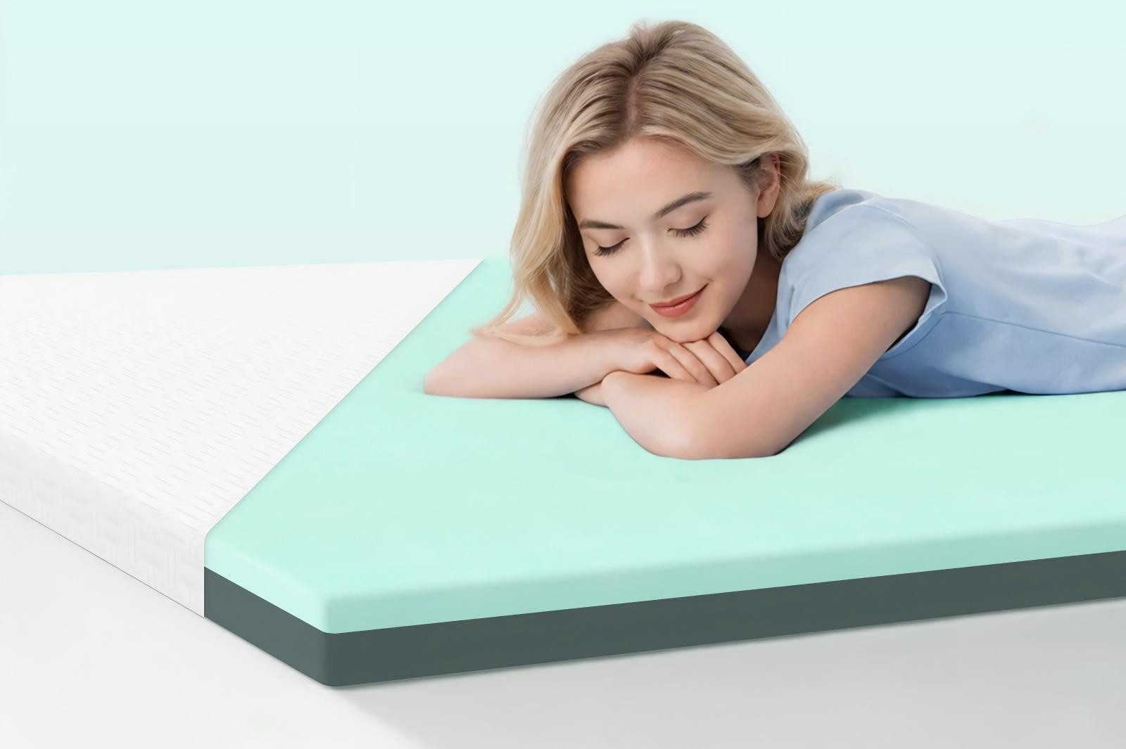 Luvanza, Topper 5 cm Matratzentopper Gel Memory Schaum, H2/H3, Oeko-TEX, 5 cm hoch, Ergonomisch, Waschbar Bezug, Atmungsaktiv, Hypoallergen